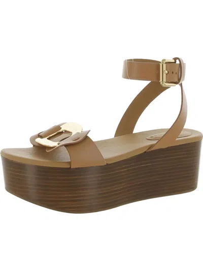 See By Chloé Womens Leather Buckle Platform Sandals In Brown