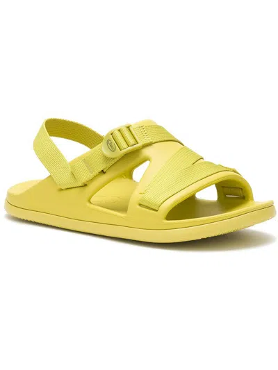 Chaco Chillos Womens Open Toe Slip On Slide Sandals In Yellow