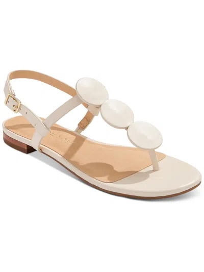 Jack Rogers Worth Flat Womens Leather Open Toe Flatform Sandals In White