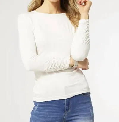 Coco + Carmen Addison Long Sleeve Tee In Ivory In White