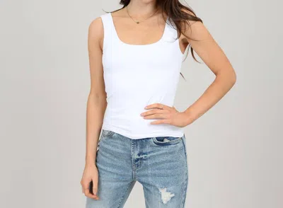 Second Skin By Rd Style U Neck Tank Top In White