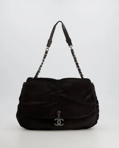 Pre-owned Chanel Chocolate Ponyhair Single Flap Shoulder Bag With Silver Hardware In Brown