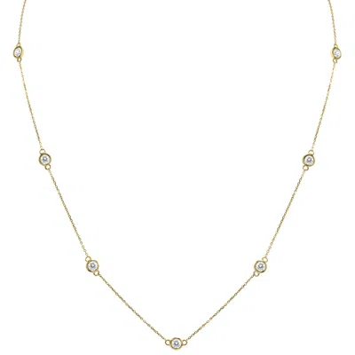Sselects 2 Carat Tw Bezel Set Diamond Station Necklace In 14k In Silver