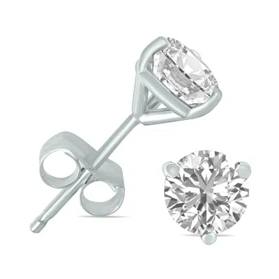 Sselects 3 Carat Tw Lab Grown Diamond Martini Set Round Earrings In 14k White Gold In Silver