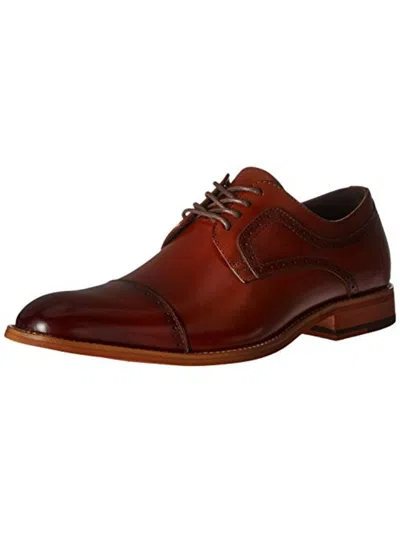 Stacy Adams Dickinson Mens Leather Brogue Oxfords In Brown