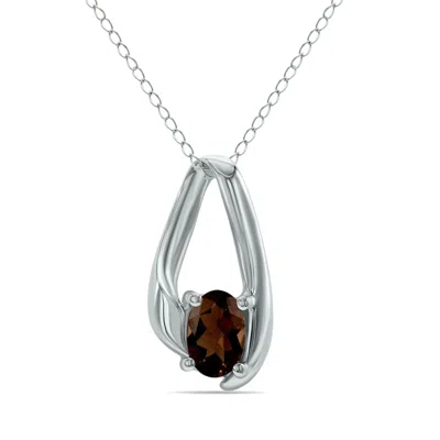 Sselects Smokey Quartz Loop Pendant Necklace In 10k In Brown