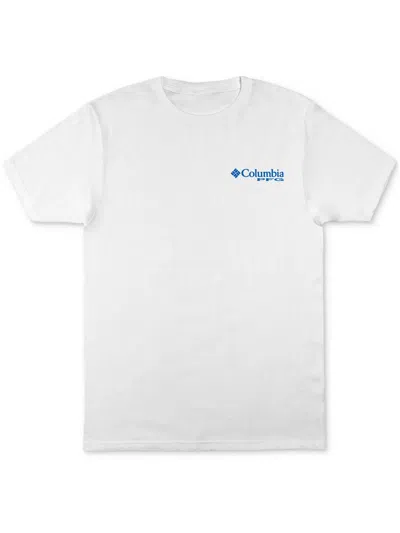 Columbia Mens Logo Cotton Graphic T-shirt In White