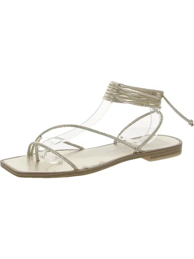 Dolce Vita Itzel Womens Toe Loop Casual Strappy Sandals In White