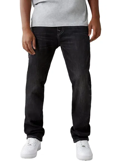 True Religion Ricky Mens Relaxed Mid-rise Straight Leg Jeans In Blue