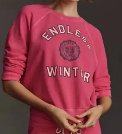 Sundry Endless Winter Pullover Sweatshirt In Cerise In Pink