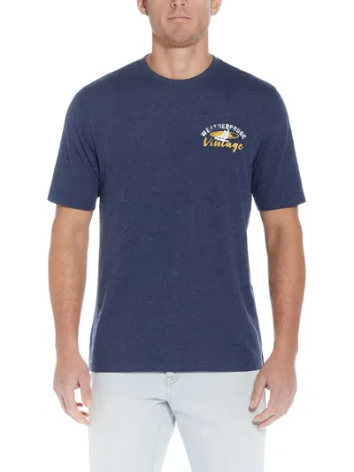 Weatherproof Vintage Mens Crewneck Short Sleeve Graphic T-shirt In Blue