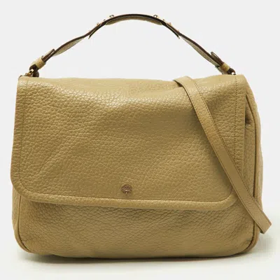 Mulberry Avocado Leather Flap Hobo In Beige