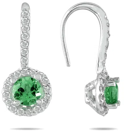 Sselects 3/4 Carat Tw Emerald And Diamond Earrings In 10k In Green