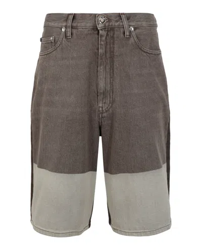 Off-white Diag-pocket Denim Shorts In Grey