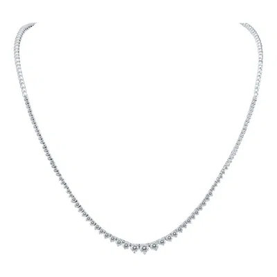 Sselects 5 Carat Tw Graduated Diamond Tennis Necklace In 14k In Silver
