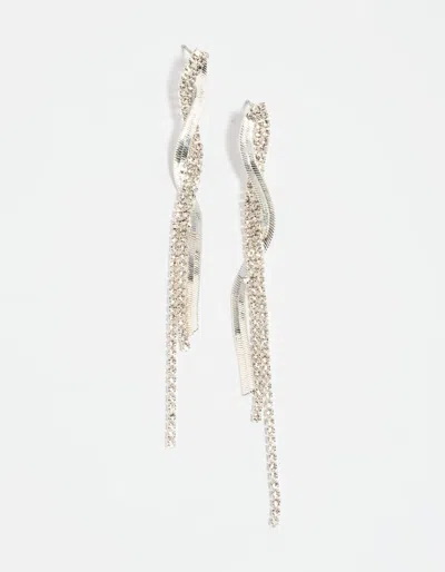 Lovisa Silver Snake Diamante Drop Earrings