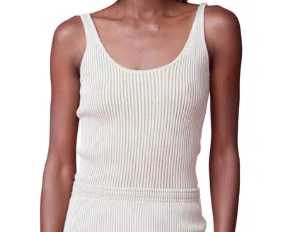 Monrow Scoop Neck Tank Top In Buttercream In White