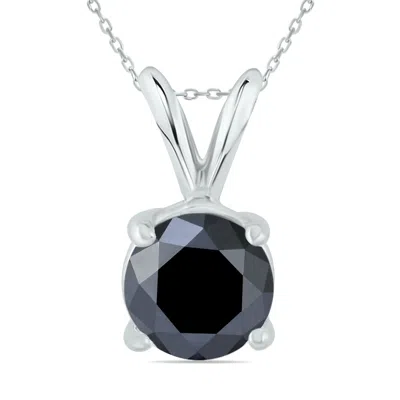Sselects 1 1/2 Carat Tw Round Diamond Solitaire Pendant In 14k In Black