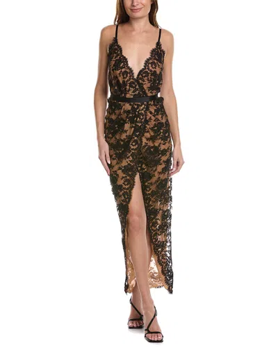 Michael Kors Chantilly Lace Silk-trim Slip Gown In Multi