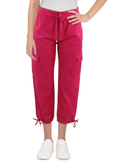 Lauren Ralph Lauren Womens Solid Cropped Cargo Pants In Pink