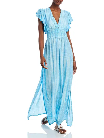 Tiare Hawaii Womens Tie-dye Maxi Dress Cover-up In Blue