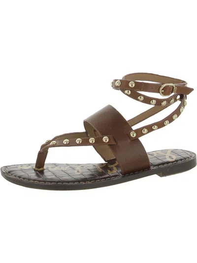 Sam Edelman Garin Womens Leather Casual Strappy Sandals In Brown