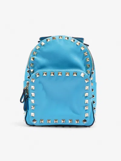 Valentino Garavani Rockstud Backpack Leather In Blue