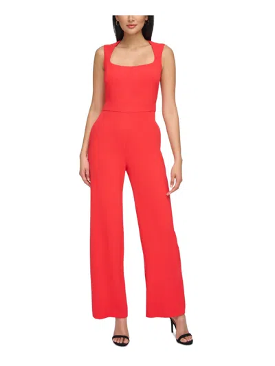 Vince Camuto Womens Open Back Stretch Jumpsuit In Yellow