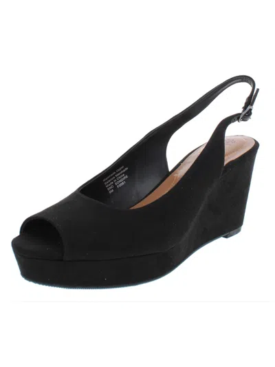 Style & Co Sondire Womens Open Toe Slingback Sandals In Black