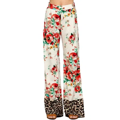 Shopin In La Women's Palazzo Pants In Floral/leopard In Multi