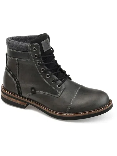 Territory Yukon Mens Leather Lace-up Ankle Boots In Grey