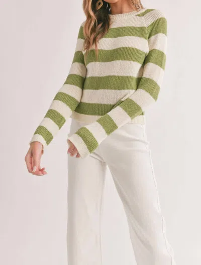 Sadie & Sage Clem Striped Sweater In Ivory/green