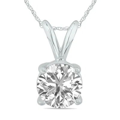 Sselects Igi Certified Lab Grown 1 1/10 Carat Diamond Solitaire Pendant In 14k White Gold In Silver