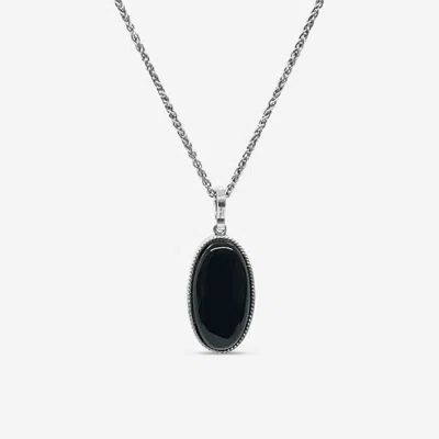 Stephen Dweck Sterling Silver, Onyx Reversible Necklace Sdp-14005 In Black