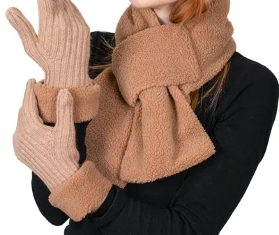 Carolina Amato Sherpa Neck Warmer In Maple In Beige