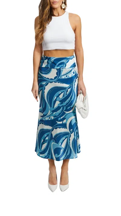 Cult Gaia Laith Skirt In Persian Blue Paisley In Multi