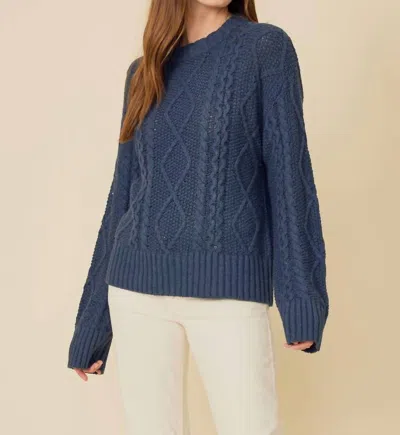 One Grey Day Angwin Pullover Sweater In Navy In Blue