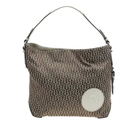 Aigner /offcanvas And Leather Hobo In Grey