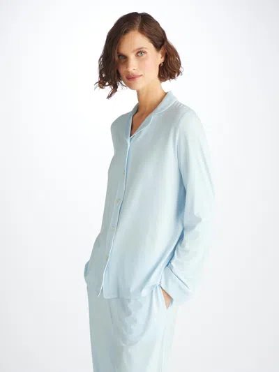Derek Rose Women's Pyjamas Lara Micro Modal Stretch Ice Blue