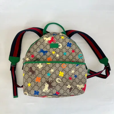 Pre-owned Gucci Junior Gg Logo Multi-coloured Backpack