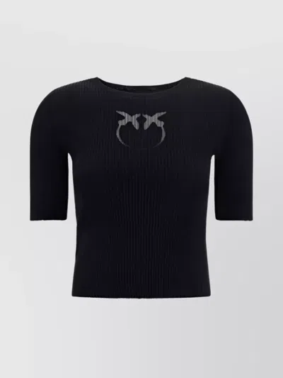 Pinko Wool Logo T-shirt In Black