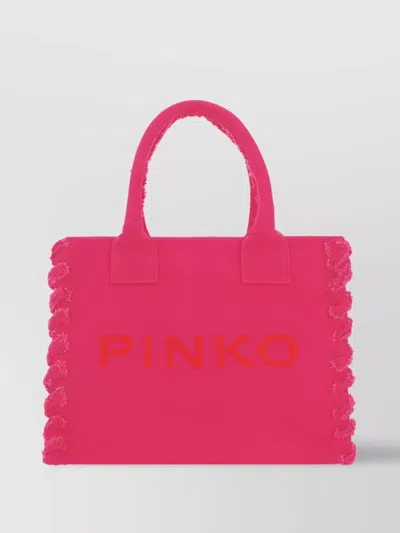 Pinko Beach Handbag In Pink -antique Gold