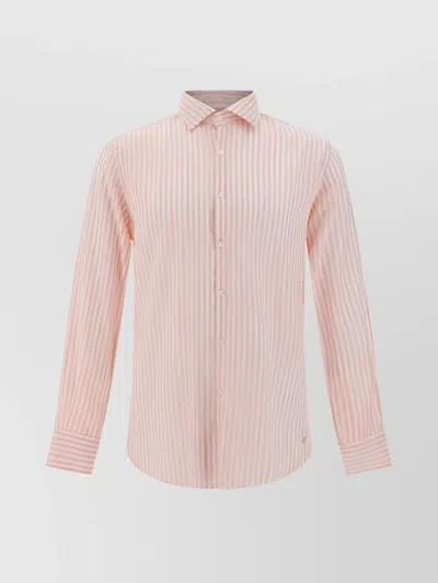 Brooksfield Shirt In Bianco/rosa
