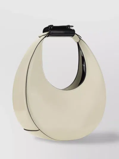 Staud Mini Moon Handbag In Cream/black