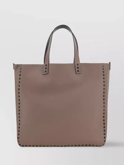 Valentino Garavani Rockstud Tote Bag In Brown