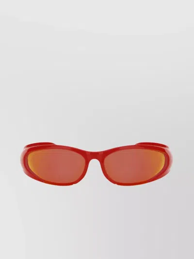 Balenciaga Rex Xpand Sunglasses In Red/mirrorred