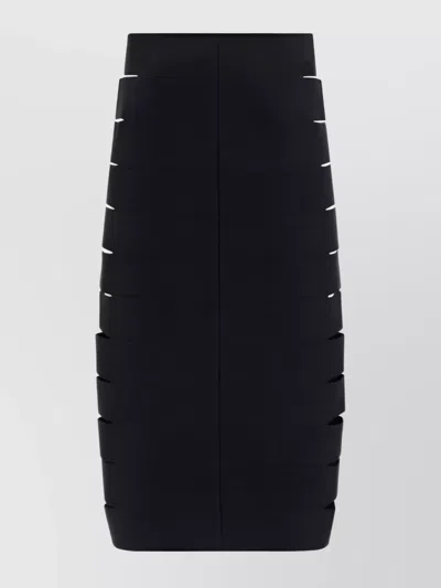 Alaïa Cutout Knitted Midi Skirt In Black