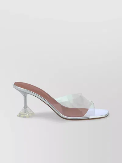 Amina Muaddi Glass Sandals Leather Sole