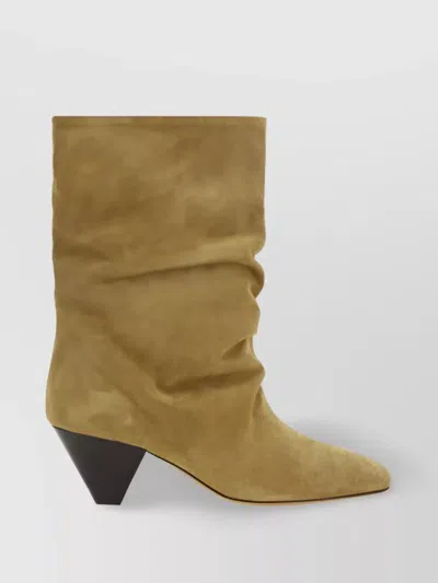 Isabel Marant Slouchy Suede Boots In Taupe