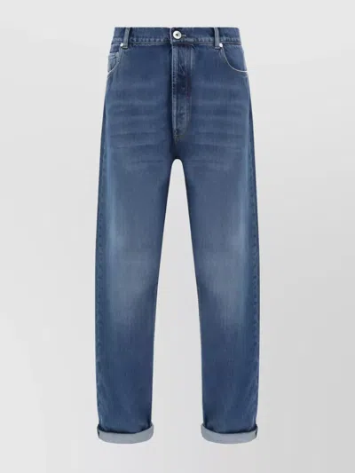 Brunello Cucinelli Lightweight Denim Trousers In Blue
